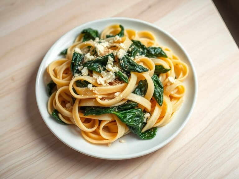 pasta met spinazie