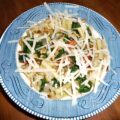 Pasta met spinazie en gerookte zalm