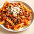 Pasta met tomatensaus en gehakt