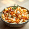 Pasta met witte uien