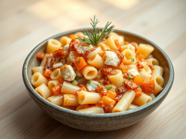 Pasta met witte uien