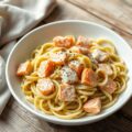 Pasta met zalm