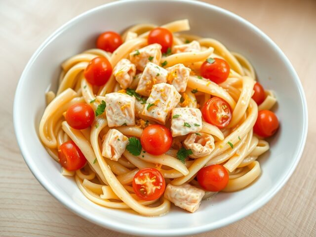 pasta met zalm