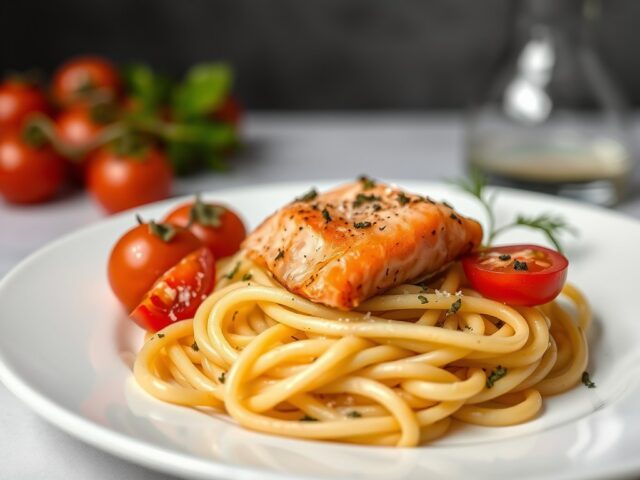 pasta met zalm