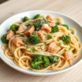 Pasta met zalm en broccoli