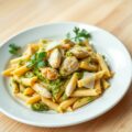 Pasta pesto met kipfilet