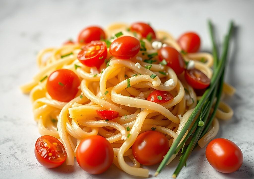 Pasta salade, AI-gegenereerde illustratie