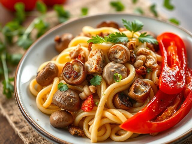 Pastasalade — AI-gegenereerde illustratie
