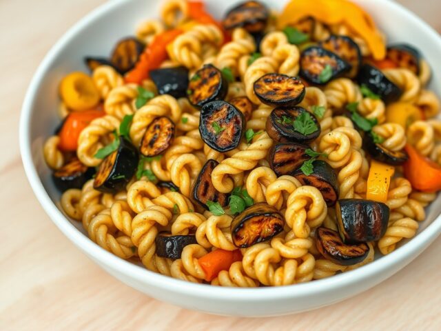 Pastasalade met gegrilleerde groenten
