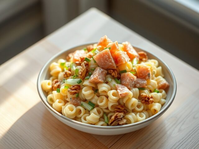 Pastasalade met gerookte zalm