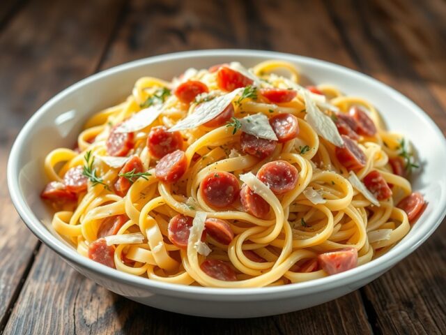 Pastasalade met Italiaanse salami