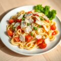 Pastasalade met palingfilet