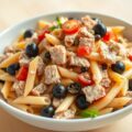 Pastasalade met tonijn, artisjok en kapperappeltjes