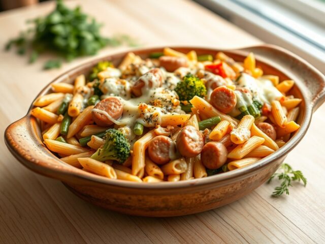 Pastaschotel met kippenchipolata