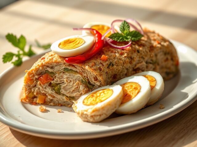 Pastei met kip en ei