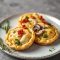Pasteitjes met prei en champignons