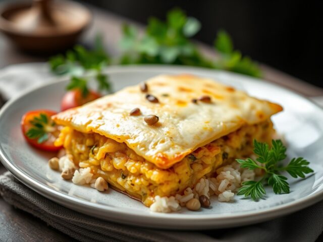 Pastilla met rijst en pistachenoo