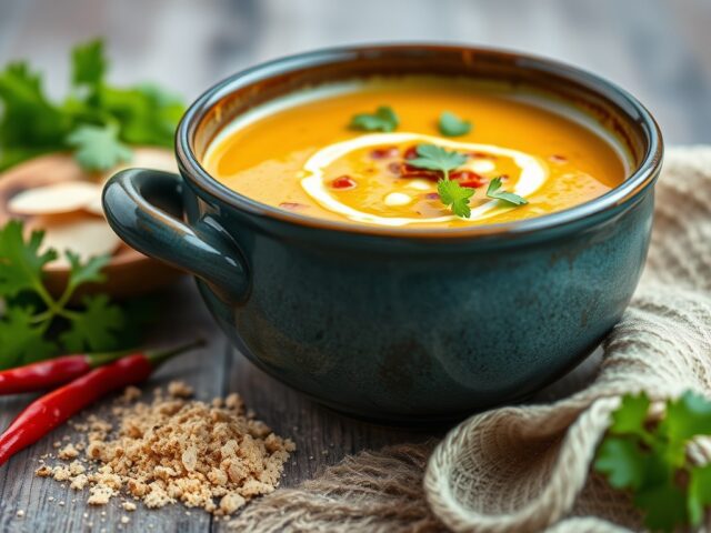 Pastinaak-currysoep — AI-gegenereerde illustratie