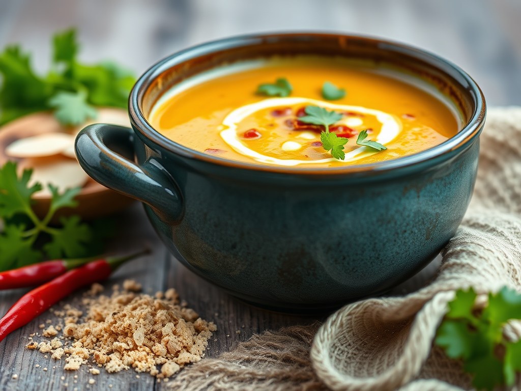 Pastinaak-currysoep, AI-gegenereerde illustratie