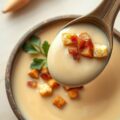 Pastinaaksoep met spekjes en croutons