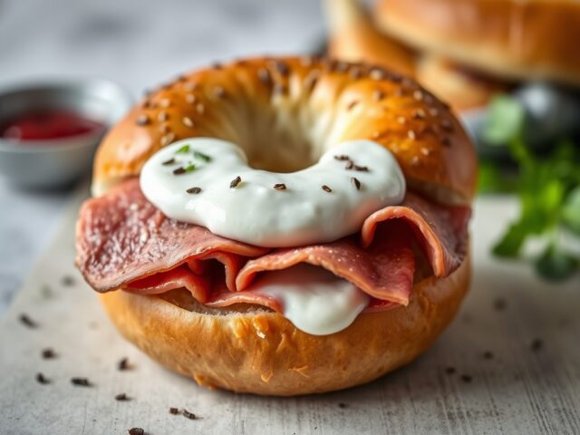 Pastrami deli bagel