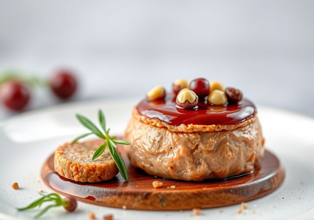 Paté amuse met pistachenoten, AI-gegenereerde illustratie