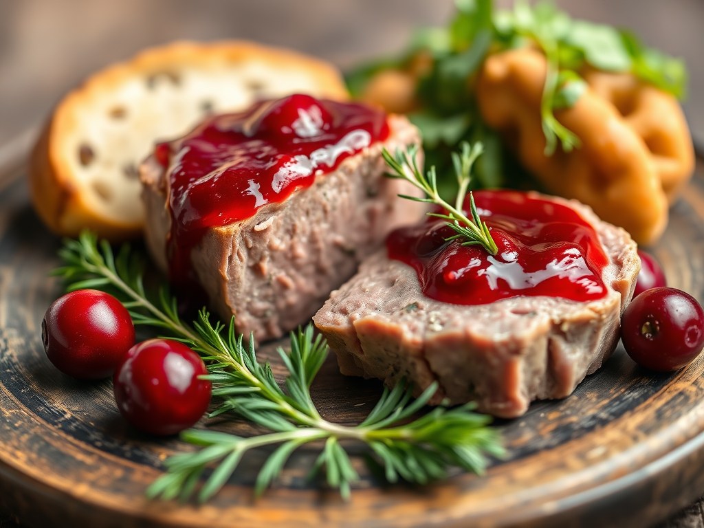 Paté met cranberry saus, AI-gegenereerde illustratie