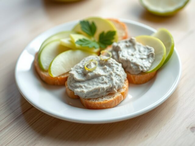 Paté van gerookte paling, appel en limoen