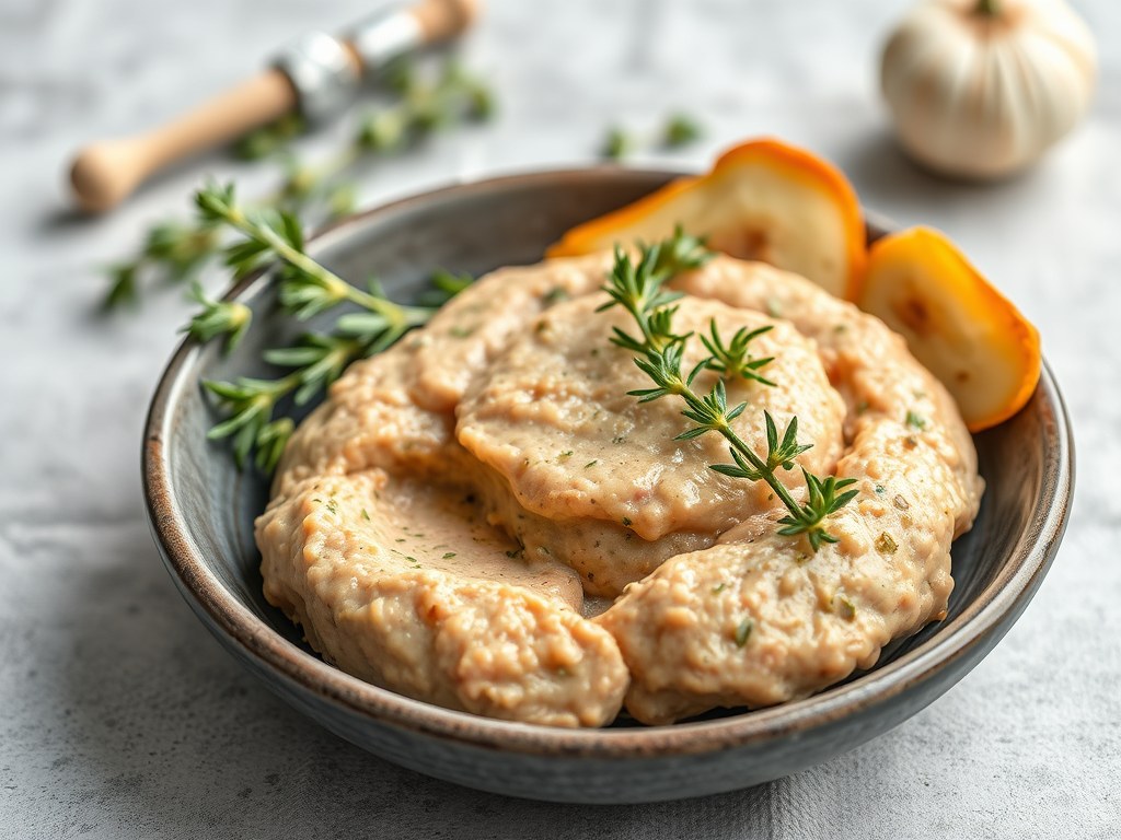 Paté van kippenlever, AI-gegenereerde illustratie