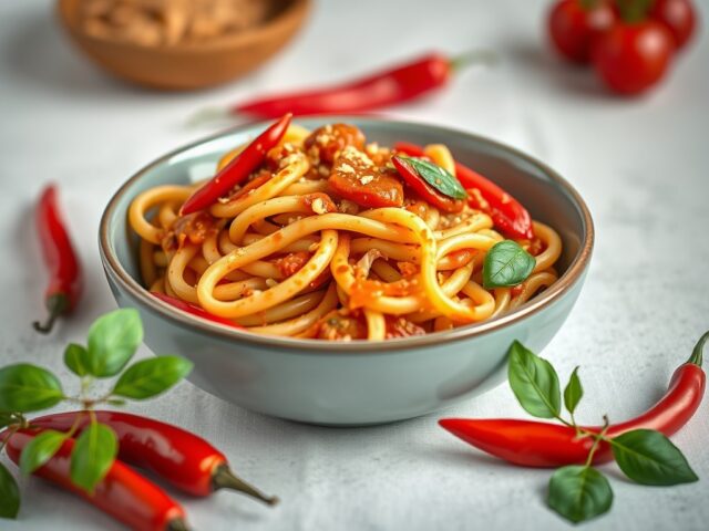 Penne alla puttanesca — AI-gegenereerde illustratie