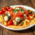Penne in auberginerolletjes