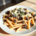 Penne met kaas en eekhoorntjesbrood