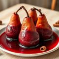 Peren gepocheerd in rode wijn