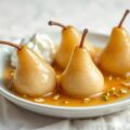 Peren met honing en pistaches