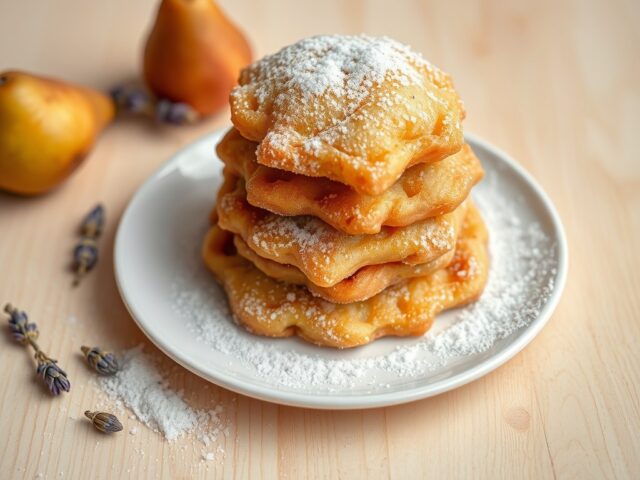 Perenbeignets met lavandelsuiker