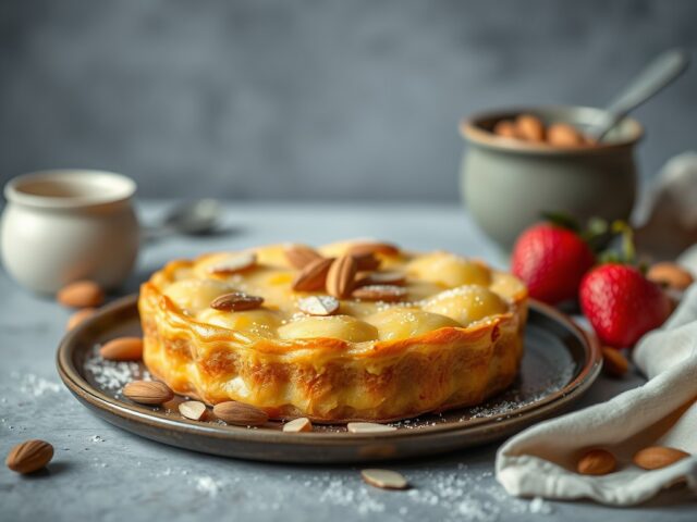 Perenclafoutis met amandelen