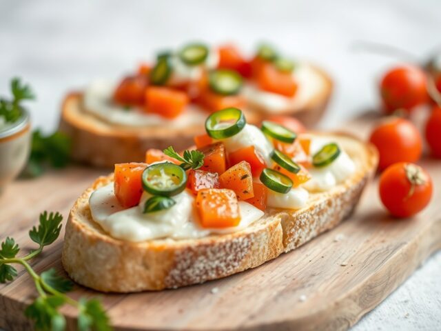 Perzik bruschetta
