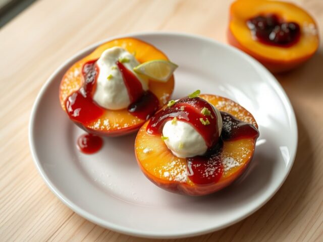 Perziken met mascarpone