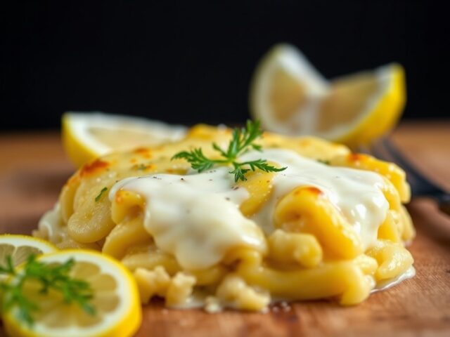 Perzikengratin met verse kaas