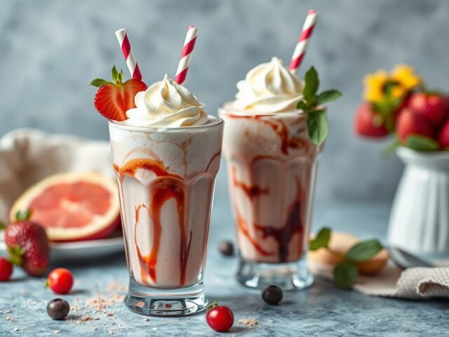 Perzikshake met Maestrichterstroop — AI-gegenereerde illustratie
