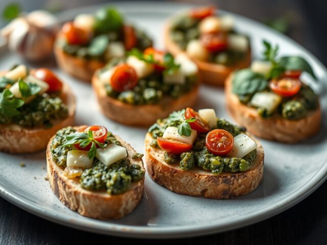 Pesto crostini