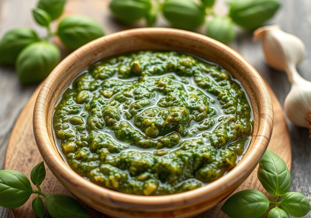 Pesto Genovese en Siciliana + Enkele Eigen Variaties, AI-gegenereerde illustratie
