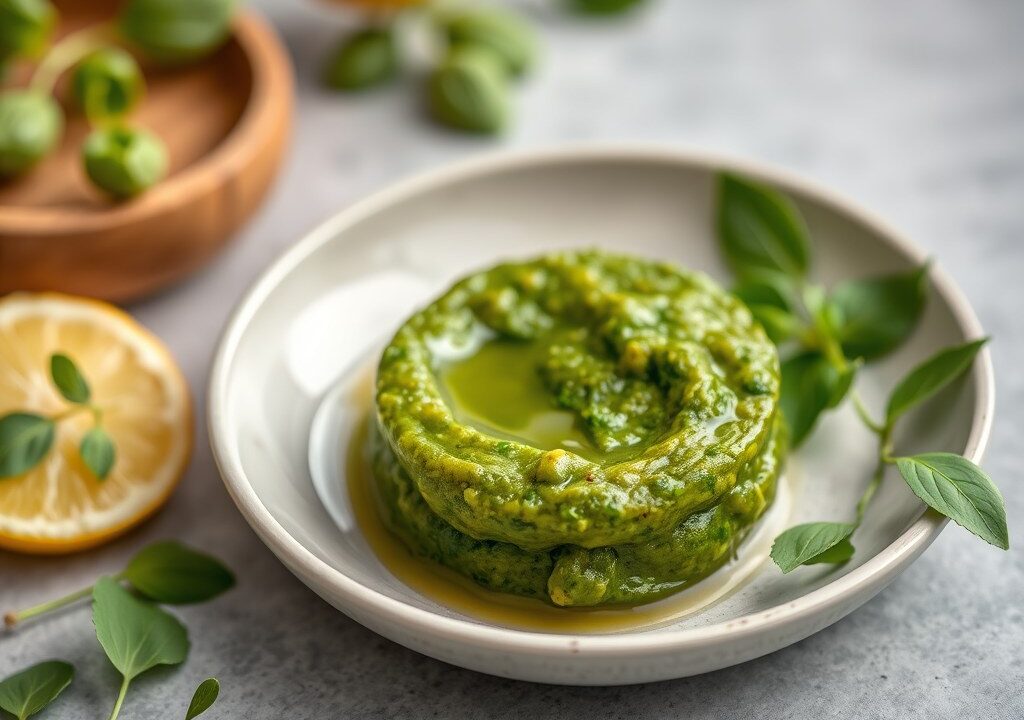 Pesto olijven, AI-gegenereerde illustratie
