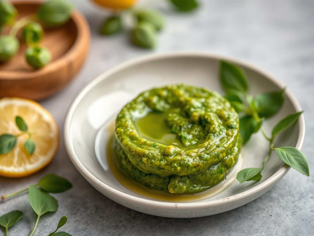 Pesto olijven, AI-gegenereerde illustratie
