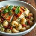 Pestokip met gnocchi