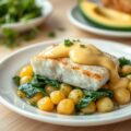 Peterselieaardappelen met kabeljauw en Hollandaisesaus