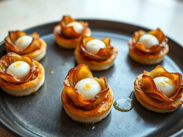 Petites tatin d’endives au chévre et au miel