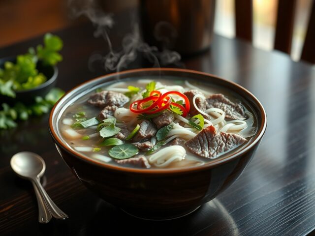 Pho (Runder-Noedelsoep met Groenten)