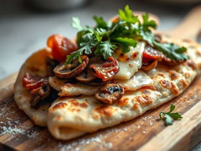 Piadina met champignons