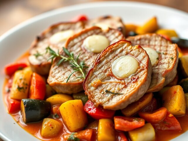Piccata van lamsrug met ratatouille
